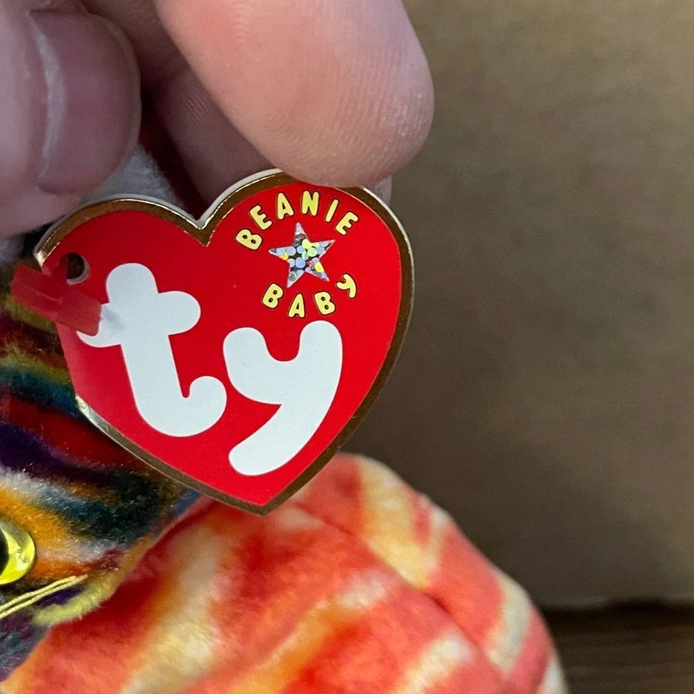Ty Beanie Babies Kaleidoscope the Cat - 2000 Retired 7th Gen Holographic Tag MWM